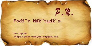 Poór Mátyás névjegykártya